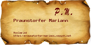 Praunstorfer Mariann névjegykártya